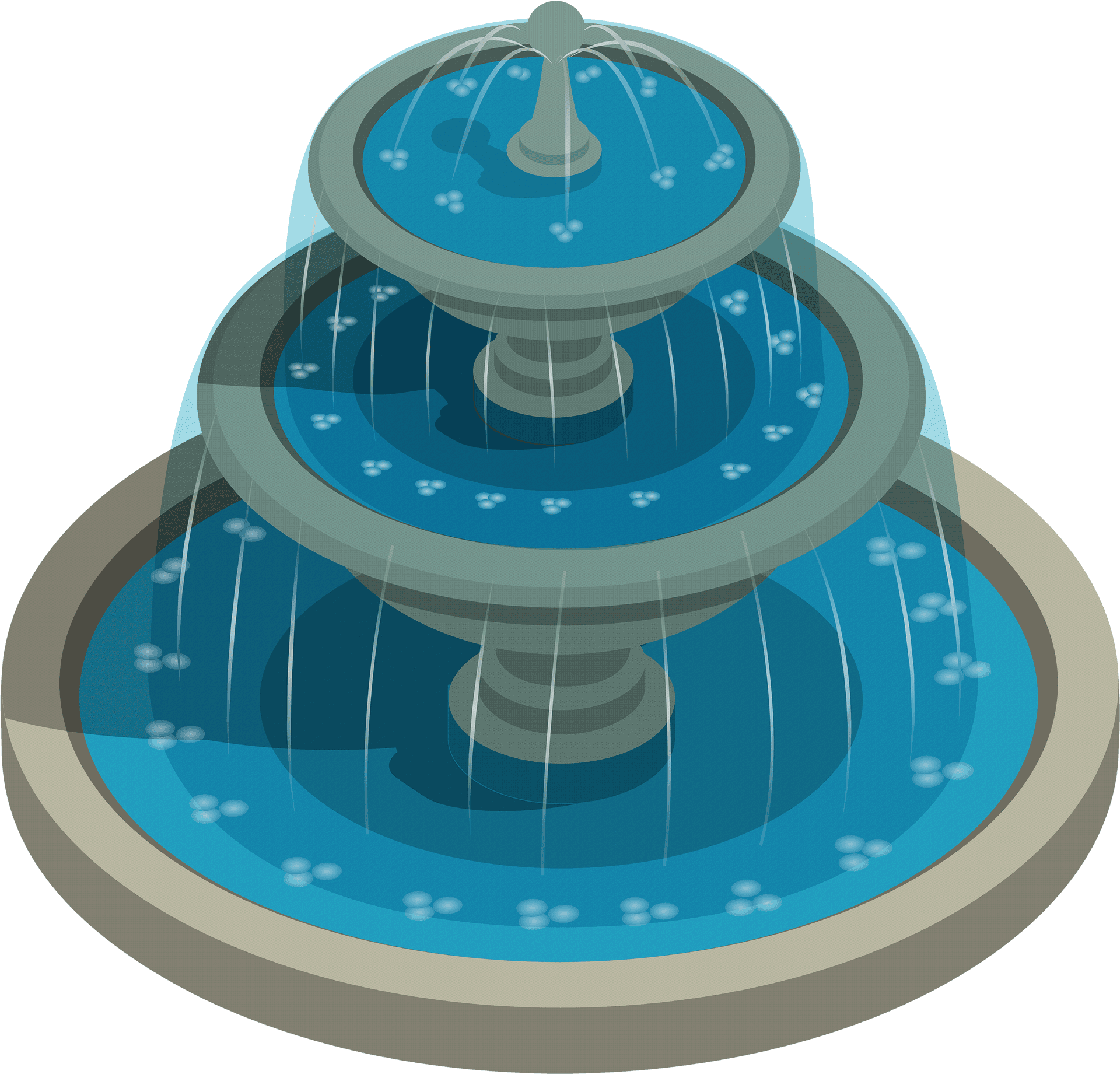 Tiered Fountain Illustration.png PNG Image