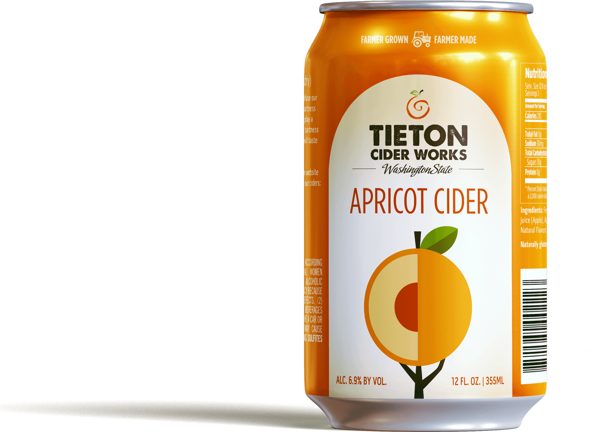 Tieton Apricot Cider Can PNG Image