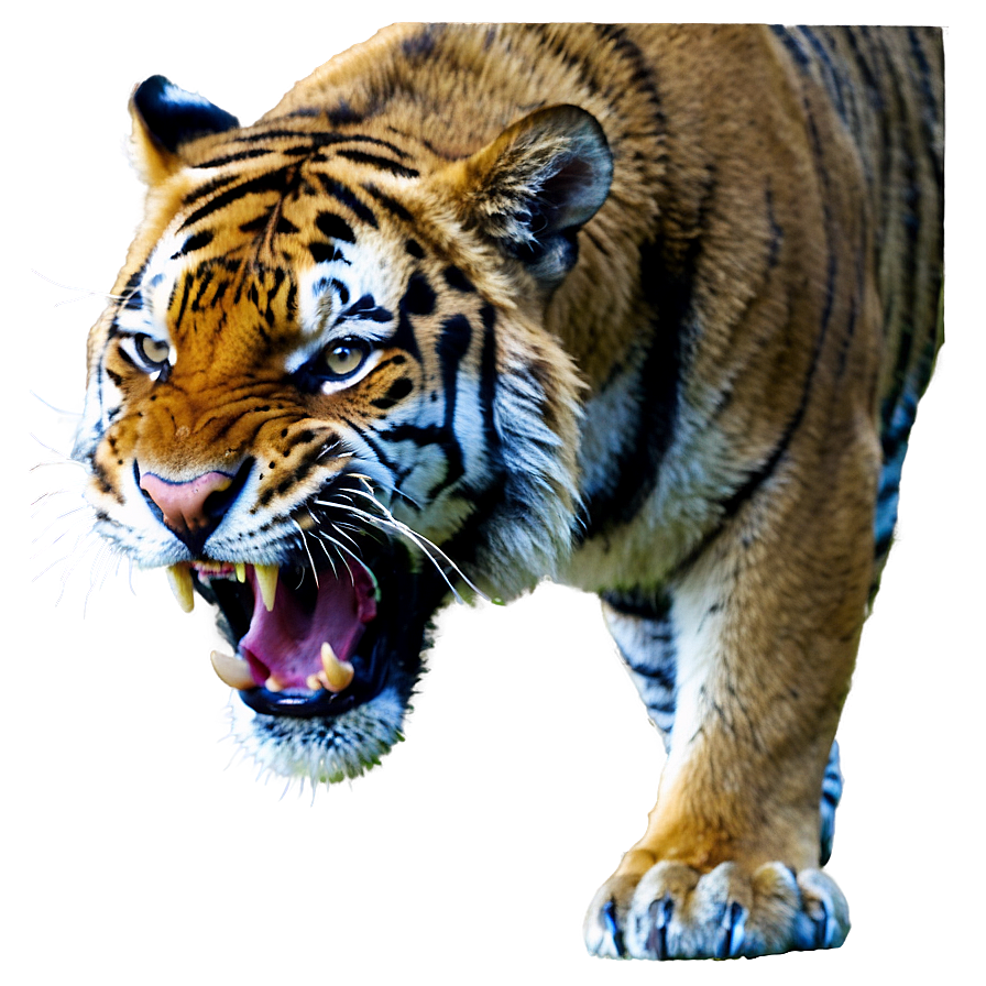 Tiger In Savage Roar Png 06252024 PNG Image