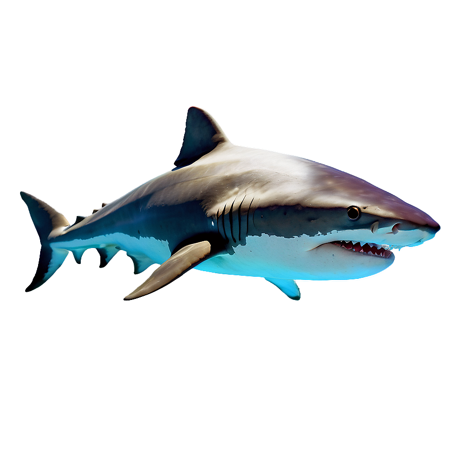 Tiger Shark With Sun Rays Png Fhq6 PNG Image