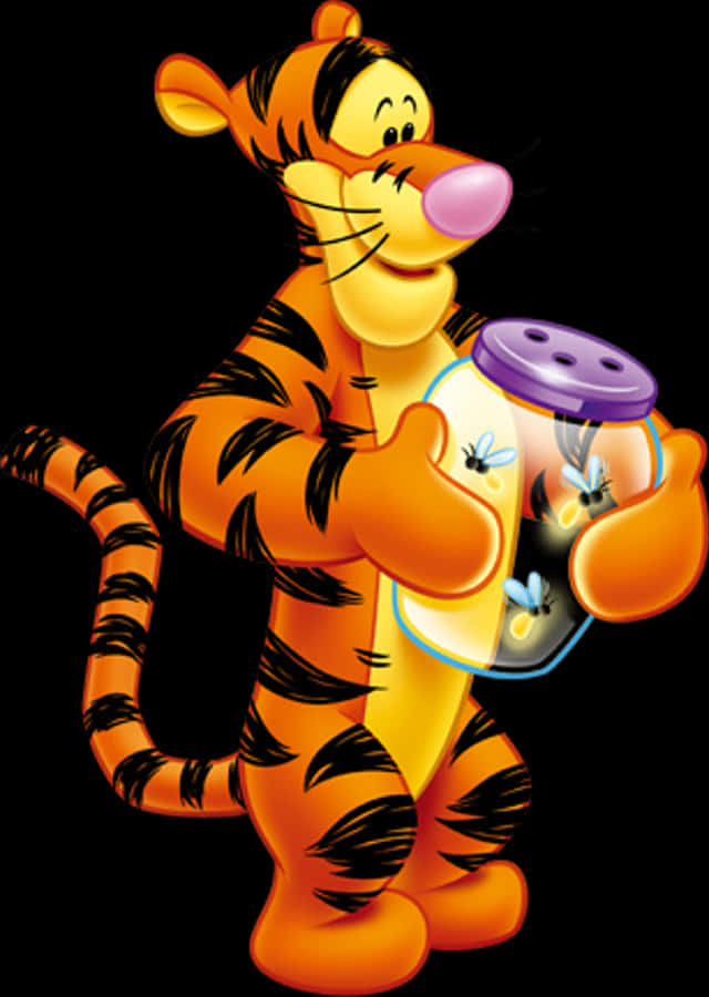 Tigger Holding Honey Pot PNG Image