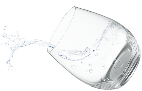 Tilting Water Glass Splash PNG Image