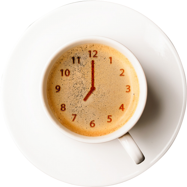 Timefor Coffee Clock Cup PNG Image