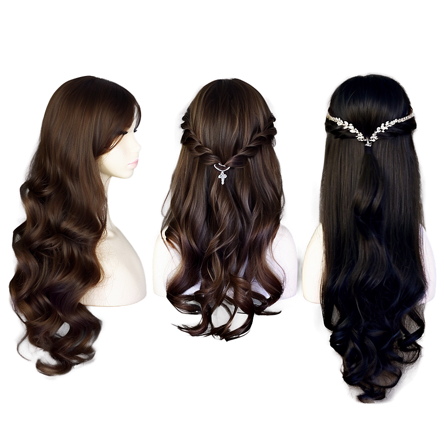 Timeless Long Hair Elegance Png 05242024 PNG Image