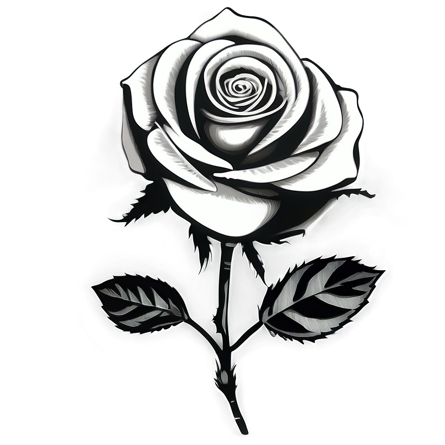 Timeless Rose Black And White Png 80 PNG Image