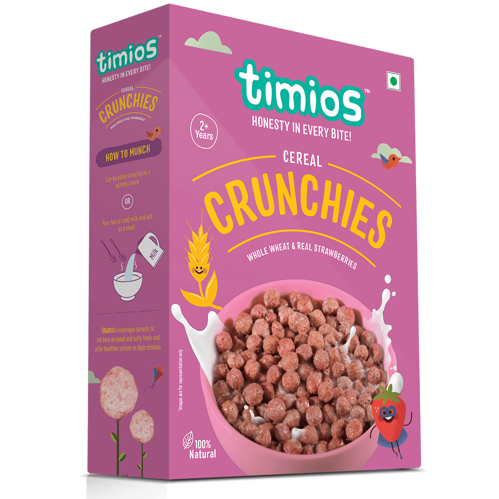 Timios Cereal Crunchies Box Design PNG Image