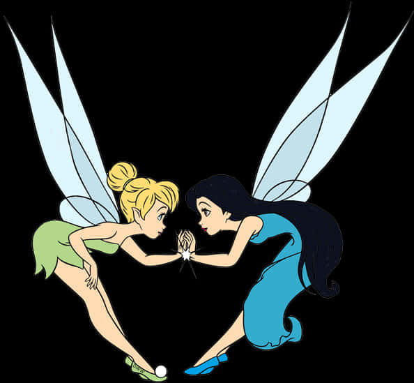 Tinkerbelland Friend Fantasy Art PNG Image