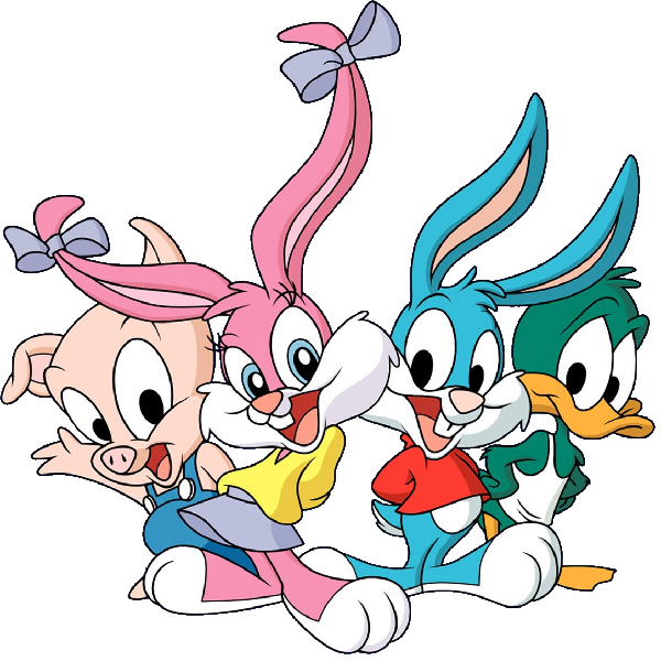 Tiny Toon Characters Group Pose PNG Image