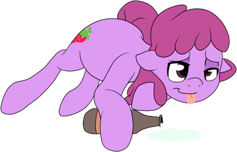 Tipsy Cartoon Pony Spilled Milk PNG Image