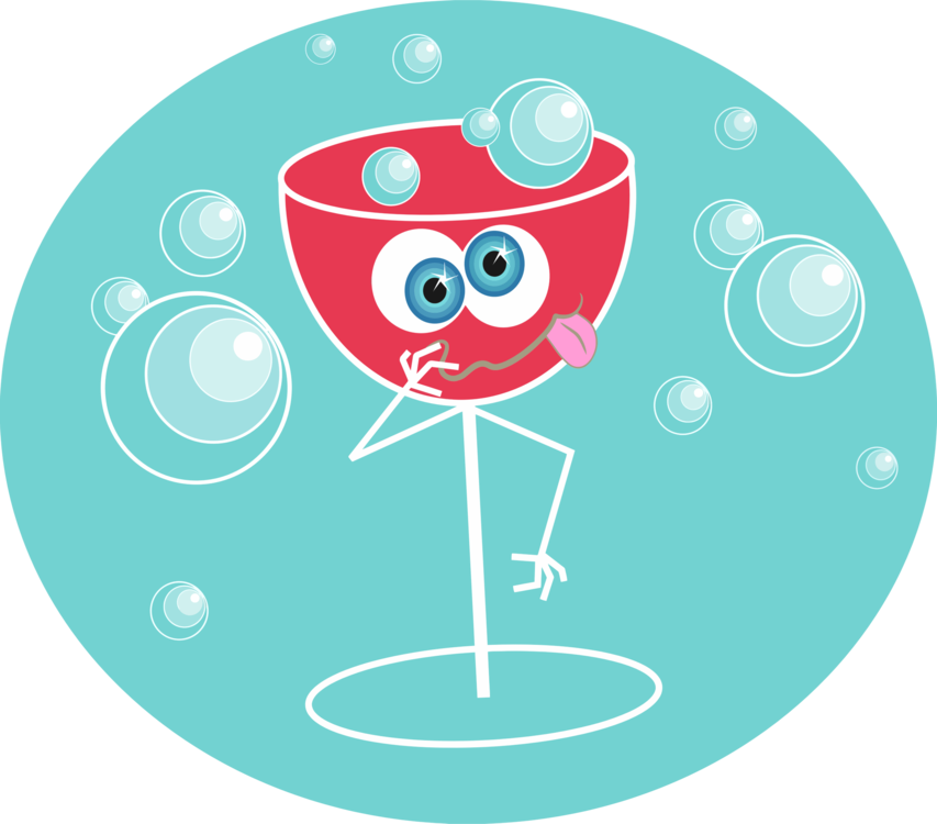 Tipsy Wine Glass Character PNG Image