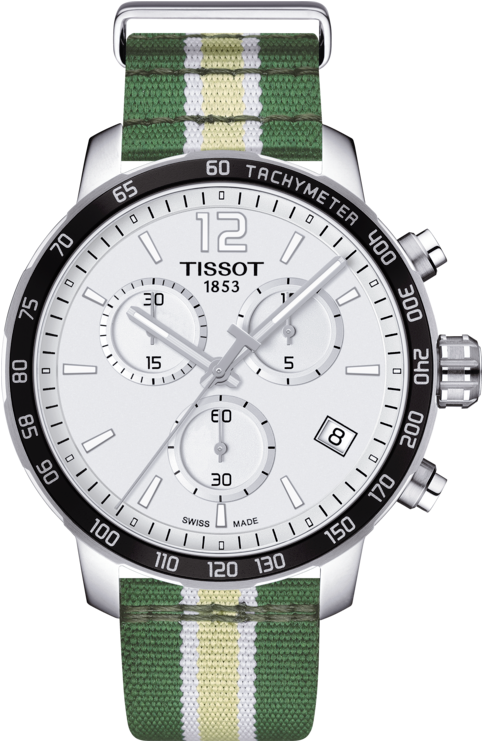 Tissot Chronograph Watchwith Green Strap PNG Image