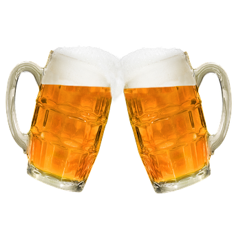 Toasting Beer Mugs PNG Image