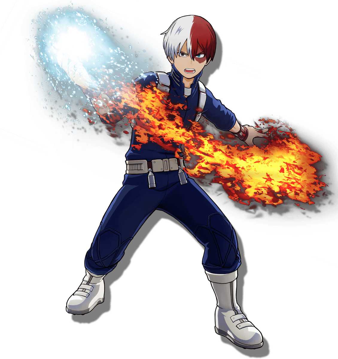 Todoroki Half Ice Half Fire Power PNG Image