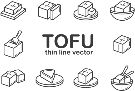 Tofu Icon Set Vector PNG Image