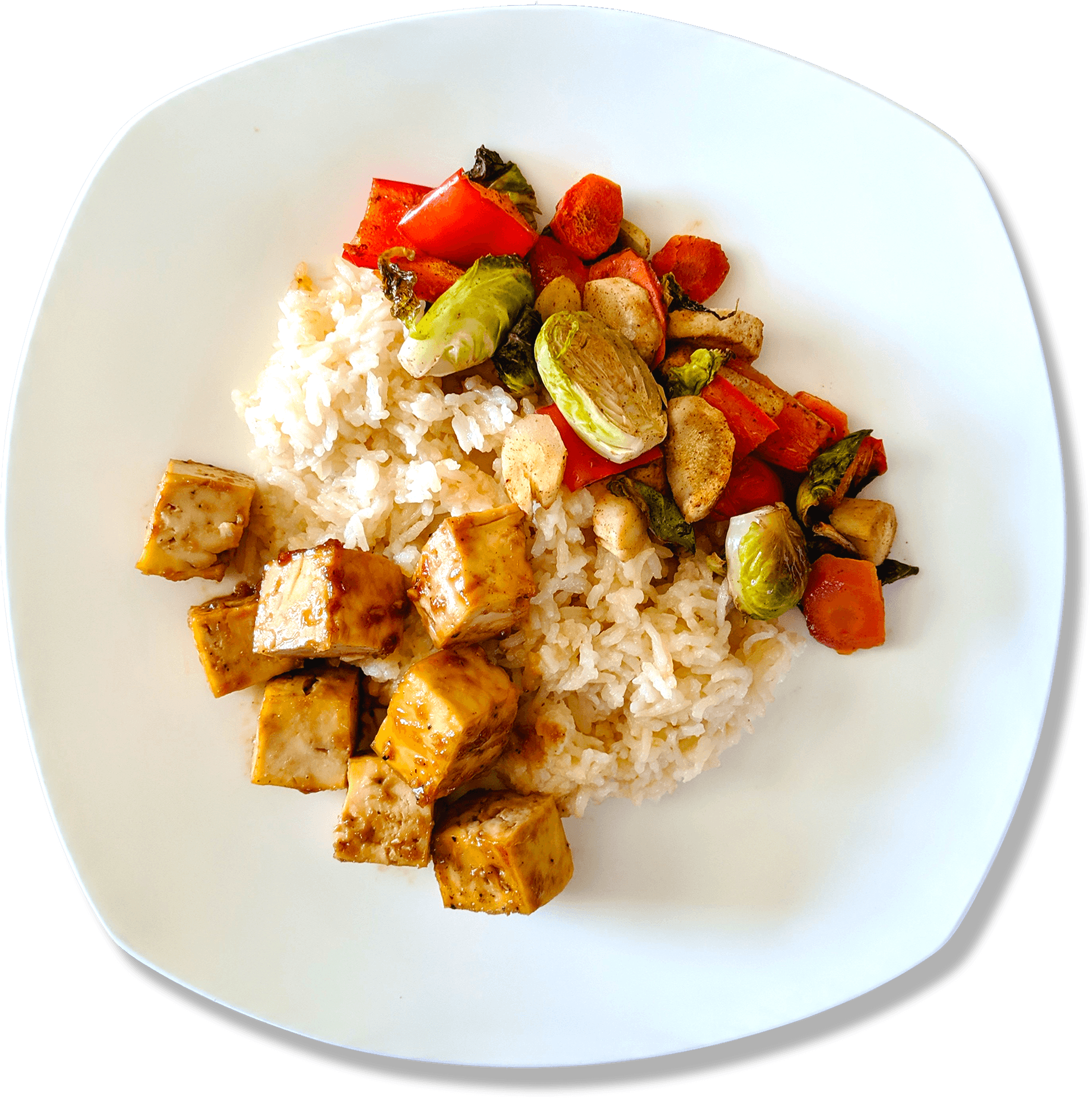 Tofu Vegetable Stir Frywith Rice PNG Image