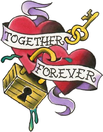 Together Forever Love Tattoo Design PNG Image