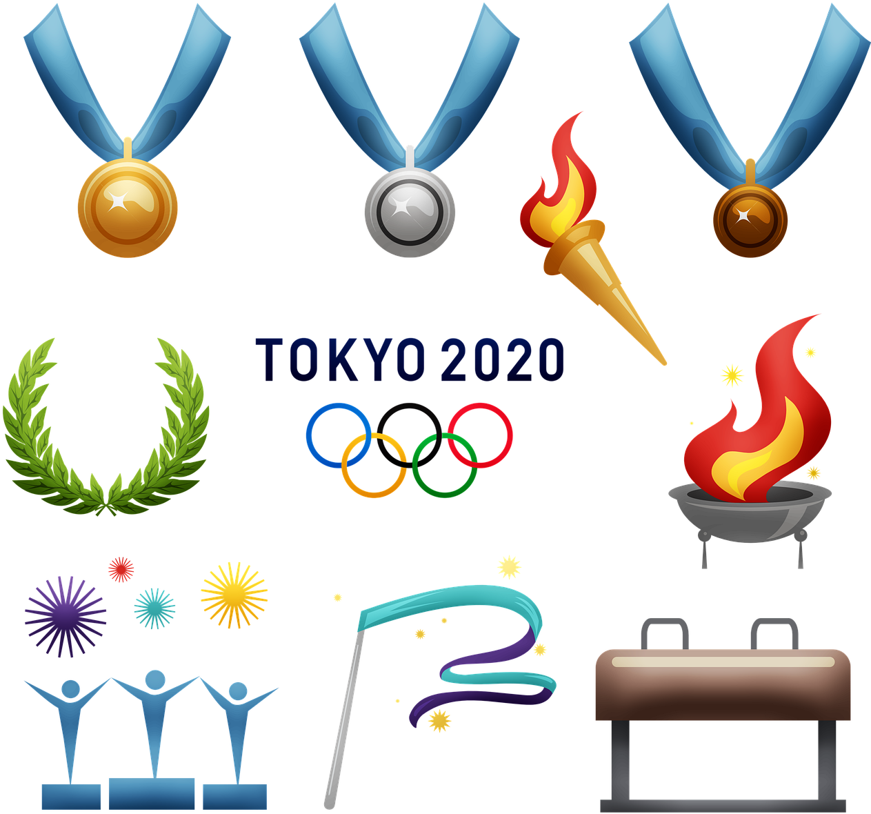 Tokyo2020 Olympics Icons Set PNG Image