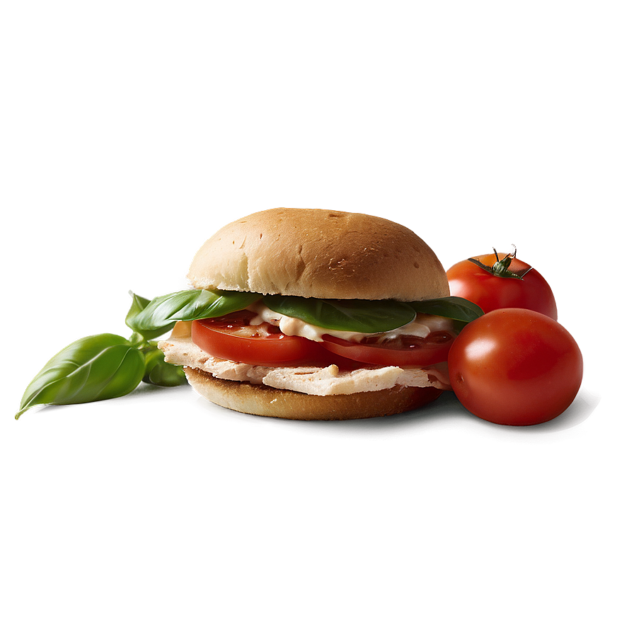 Tomato Basil Chicken Sandwich Png Nnf PNG Image