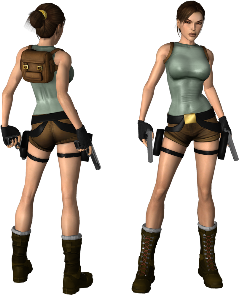 Tomb Raider Classic Lara Croft Model PNG Image