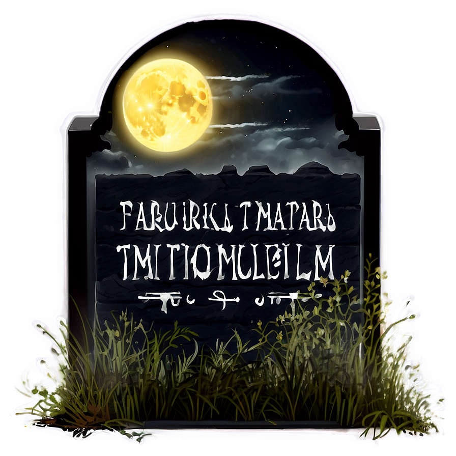 Tombstone In Moonlight Png Yle65 PNG Image