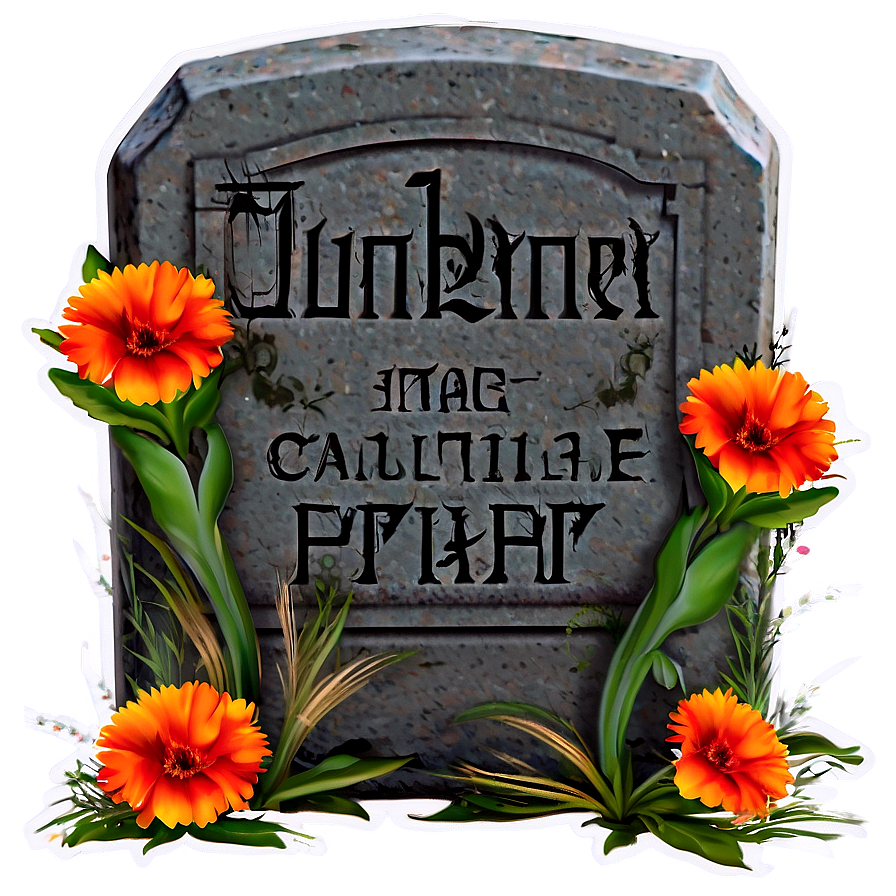 Tombstone With Flowers Png 86 PNG Image