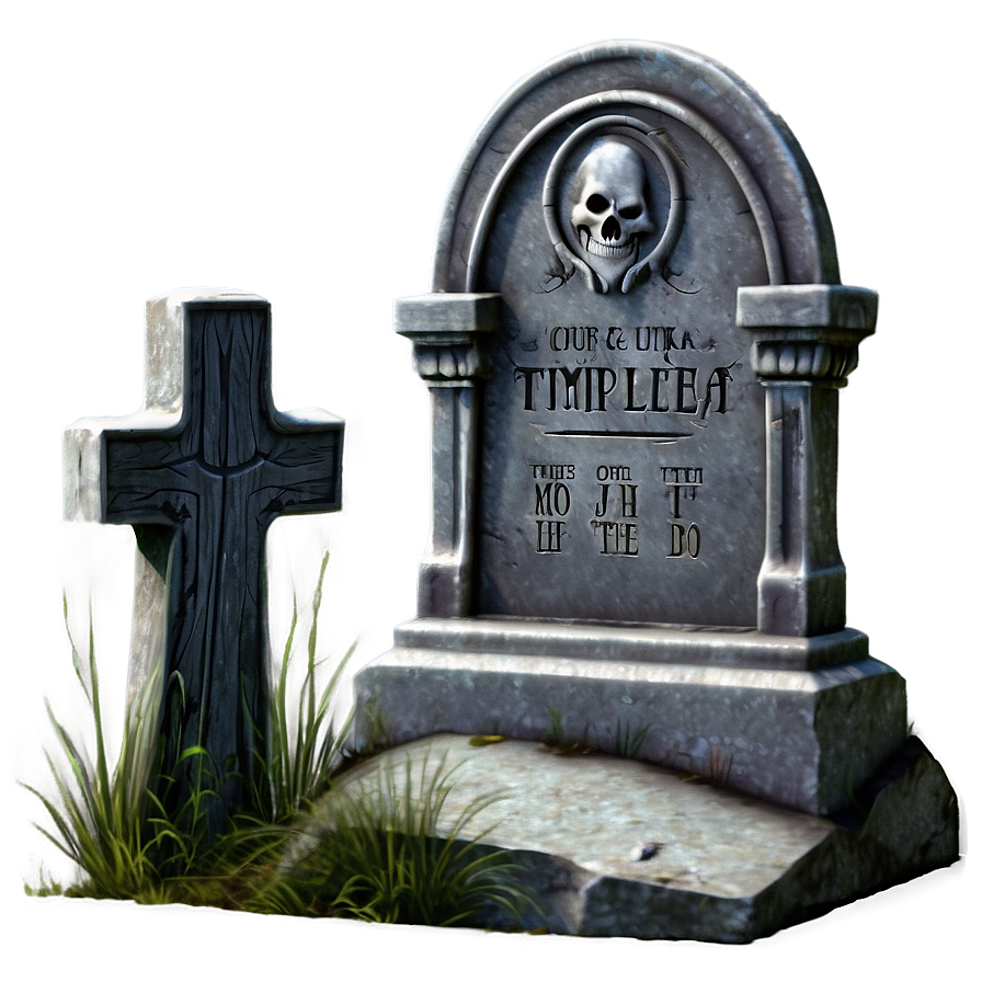 Tombstone With Ghost Png Oqr PNG Image