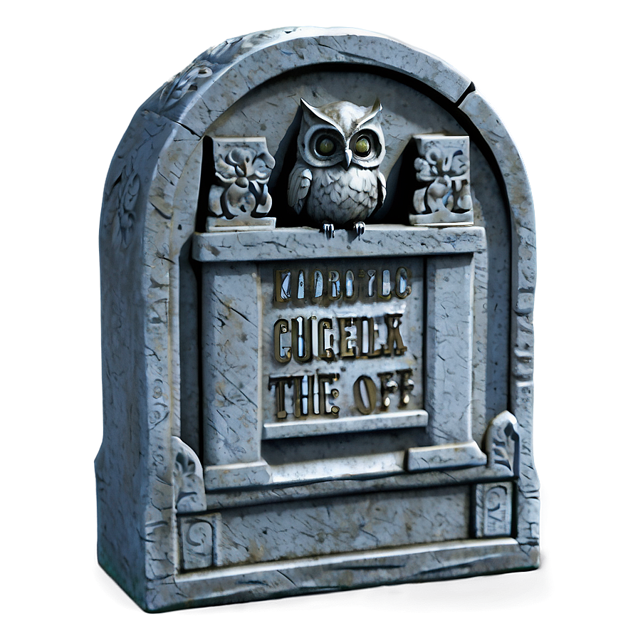 Tombstone With Owl Png 05252024 PNG Image