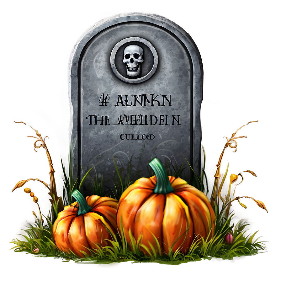 Tombstone With Pumpkin Png 05252024 PNG Image