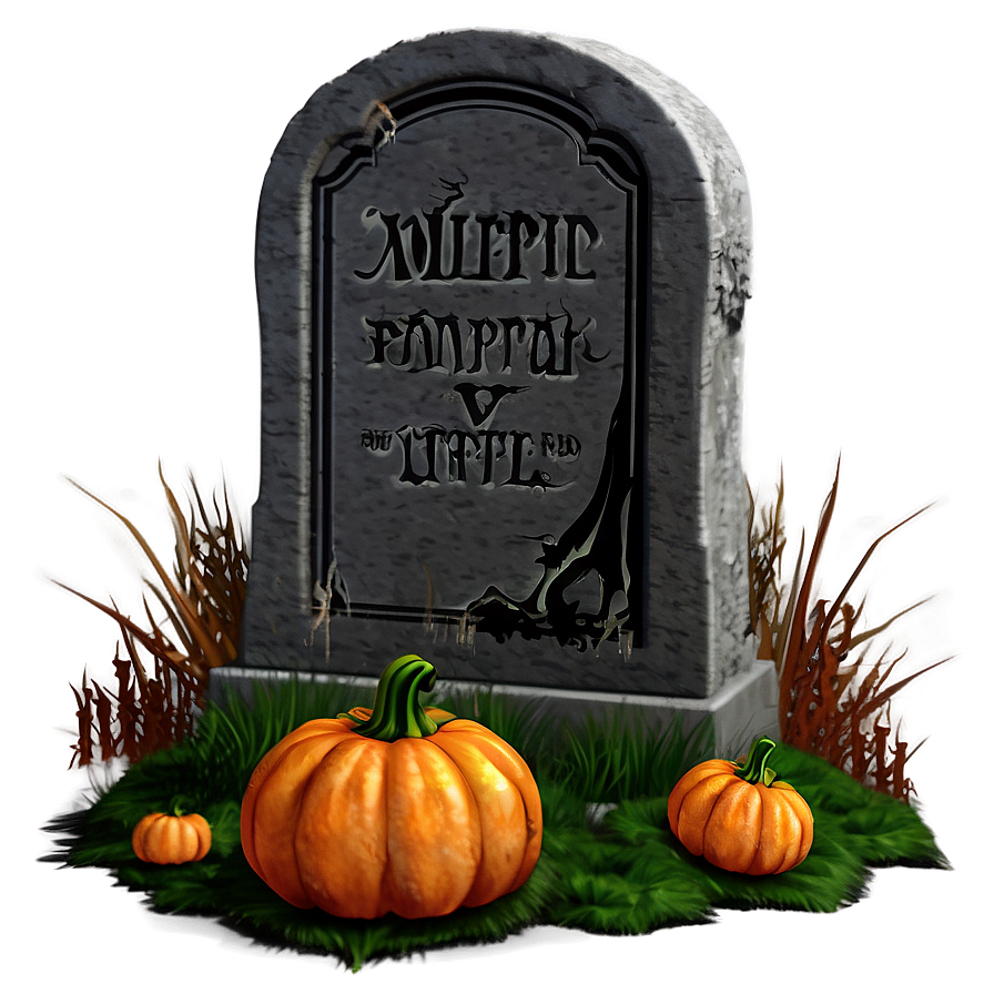 Tombstone With Pumpkin Png Lfr PNG Image