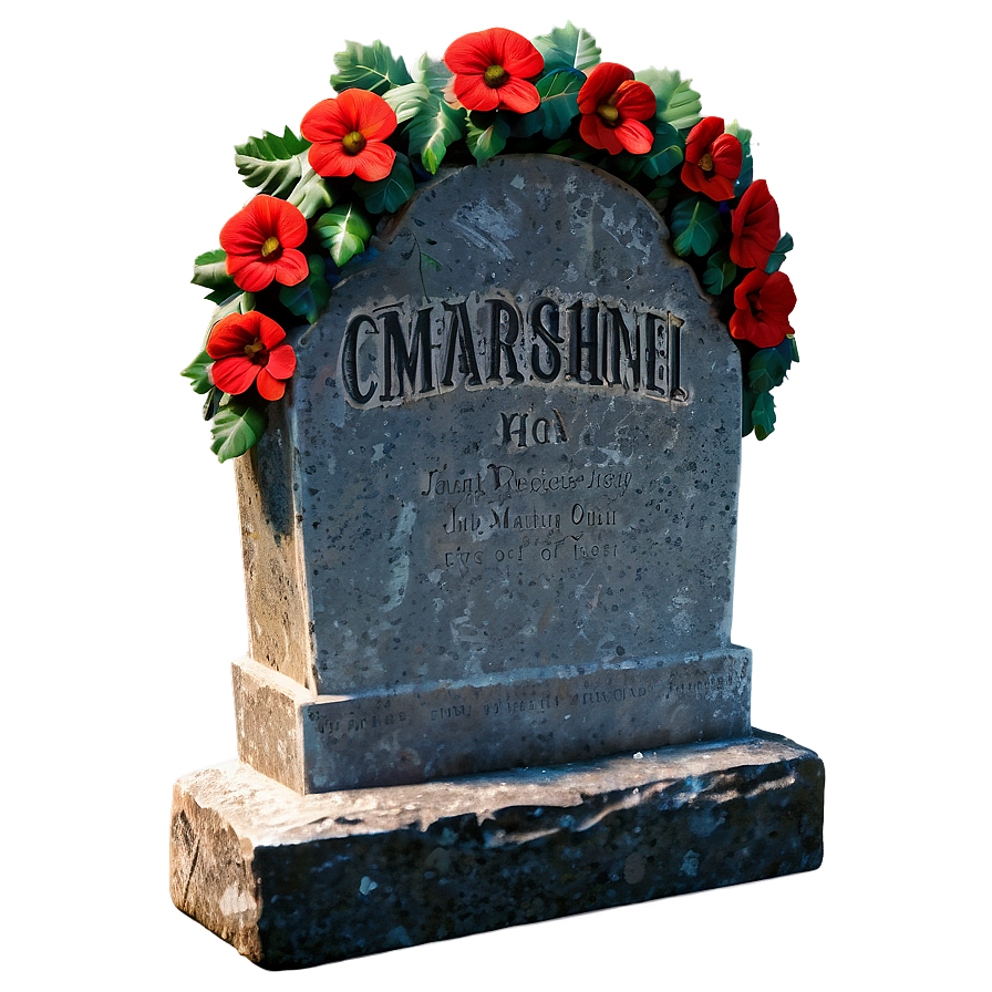 Tombstone With Wreath Png 3 PNG Image