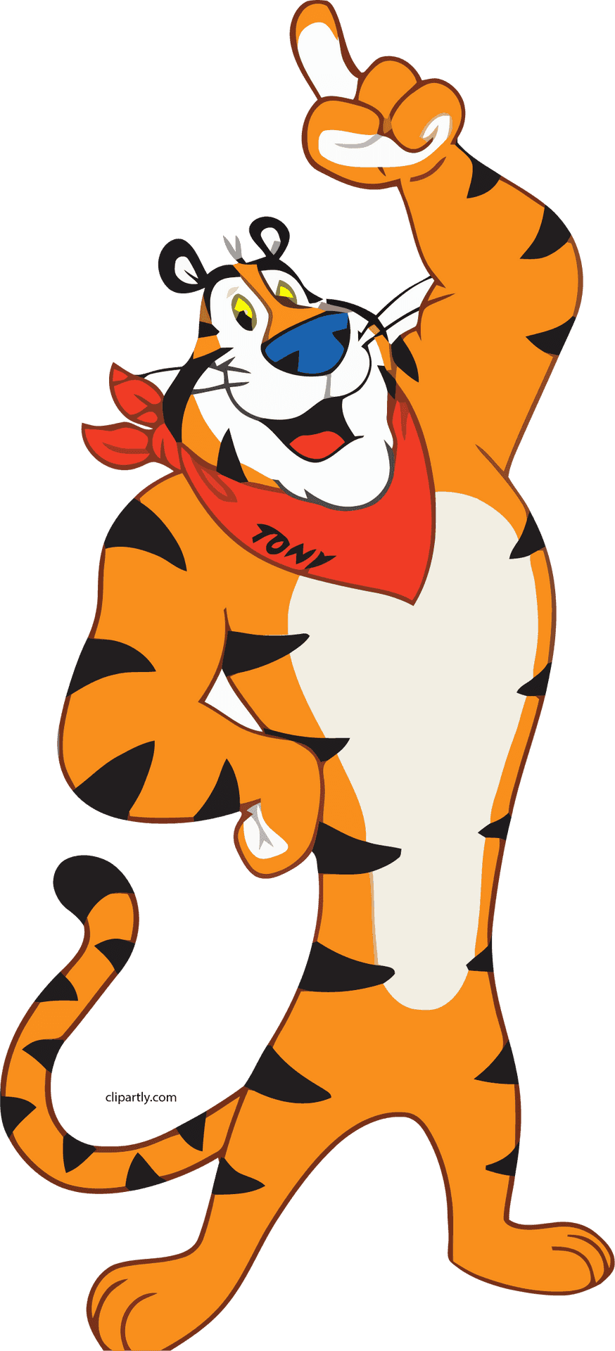 Tony The Tiger Pointing Up PNG Image