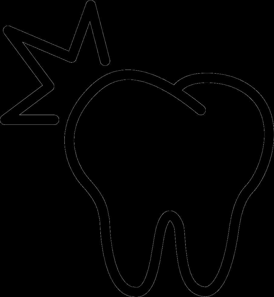 Tooth Outlinewith Pain Symbol PNG Image