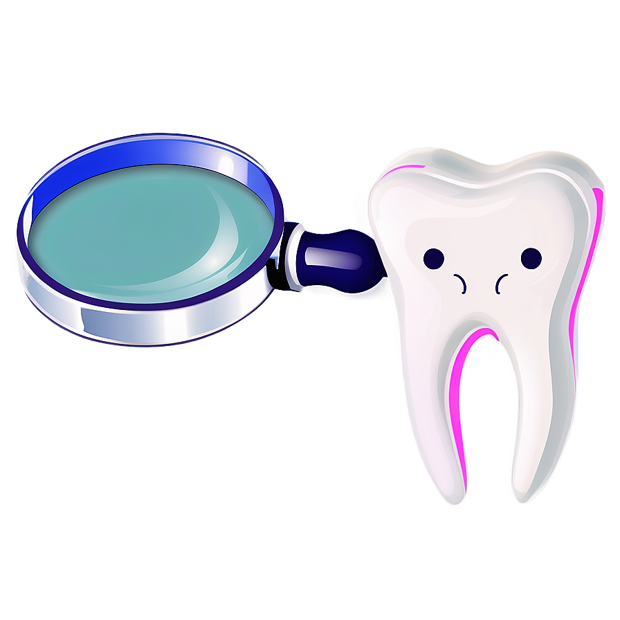 Tooth With Magnifying Glass Clipart Png 30 PNG Image