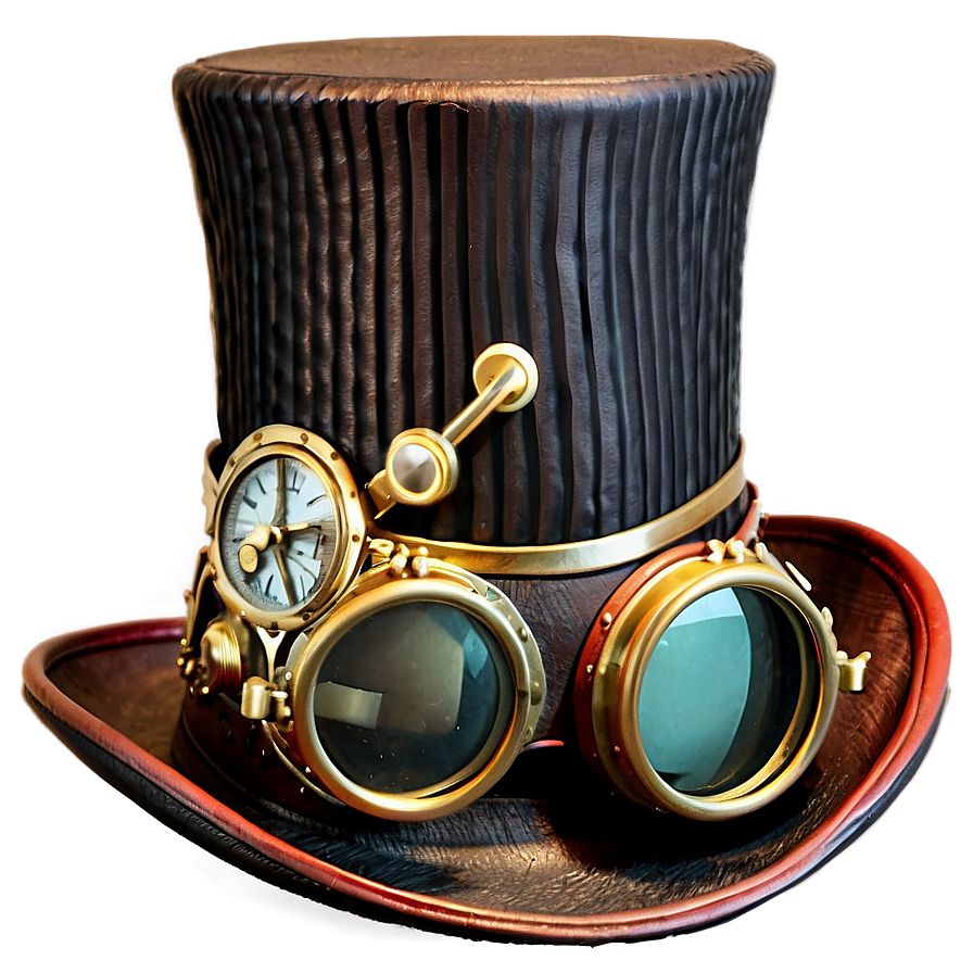 Top Hat With Goggles Png (for Steampunk Themes) 05042024 PNG Image