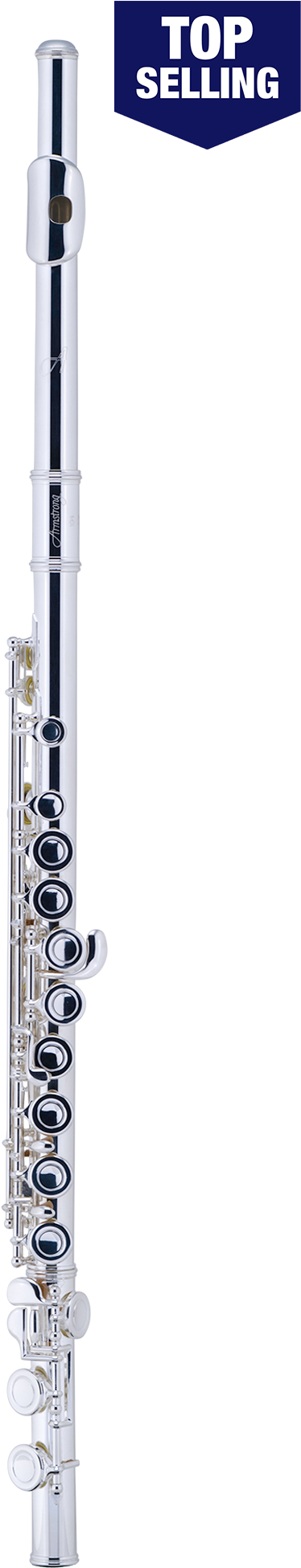 Top Selling Silver Flute Vertical View PNG Image