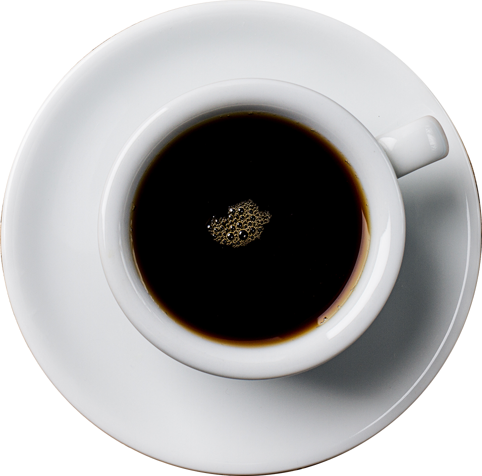 Top View Black Coffee White Cup PNG Image