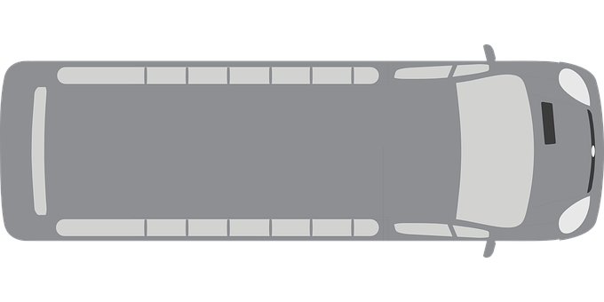 Top View City Bus Graphic PNG Image