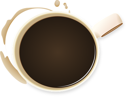 Top View Coffee Cup Art PNG Image