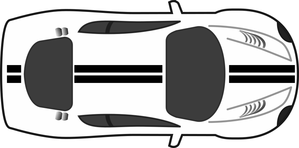 Top View White Race Car Vector PNG Image