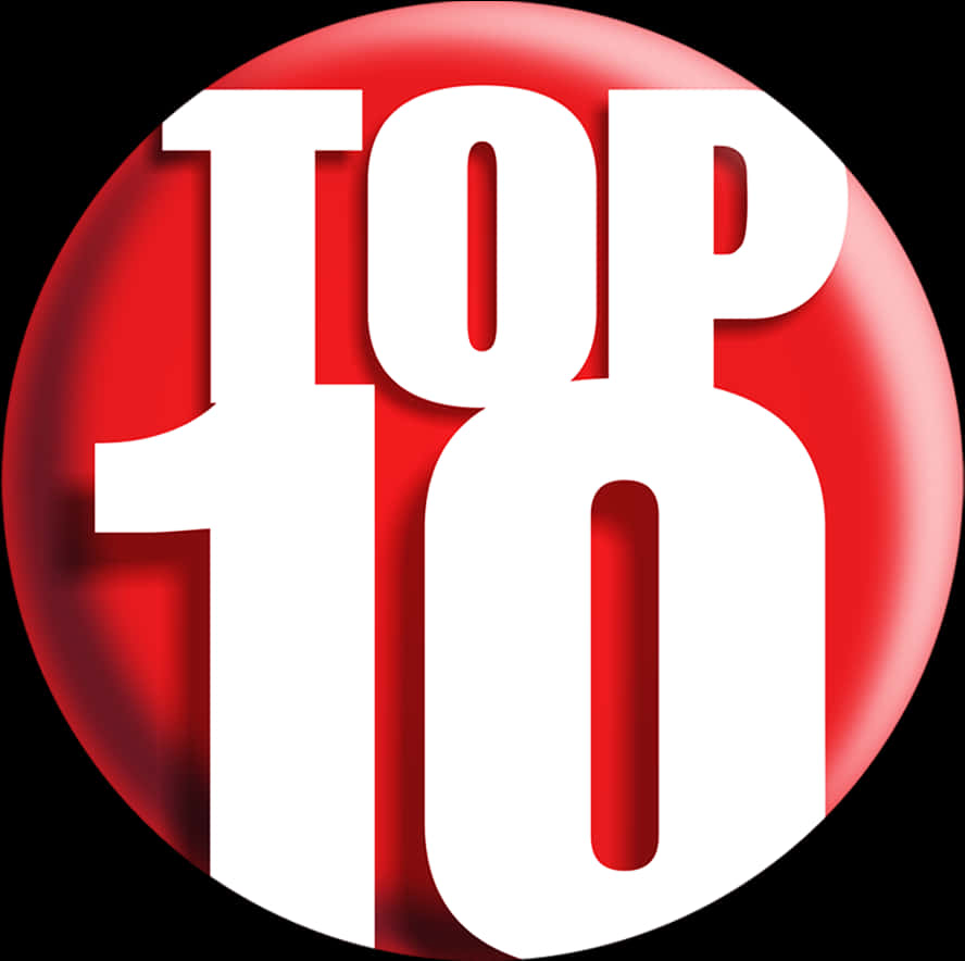 Top10 Icon Redand White PNG Image