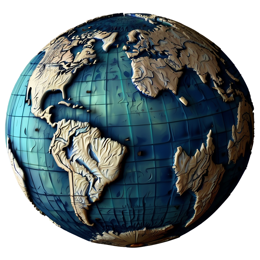 Topographic Globe Detail Png 05042024 PNG Image