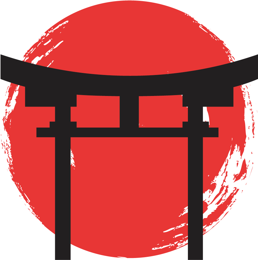 Torii Gate Red Sun Backdrop PNG Image