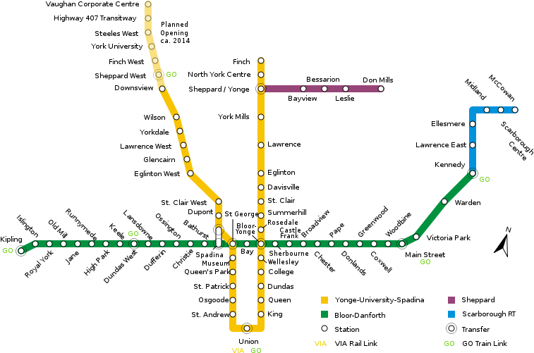 Toronto Subway Map PNG Image