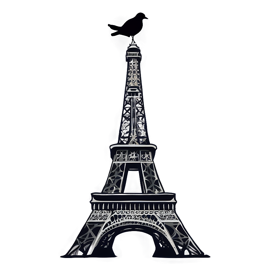 Torre Eiffel And Flying Birds Png Rji65 PNG Image