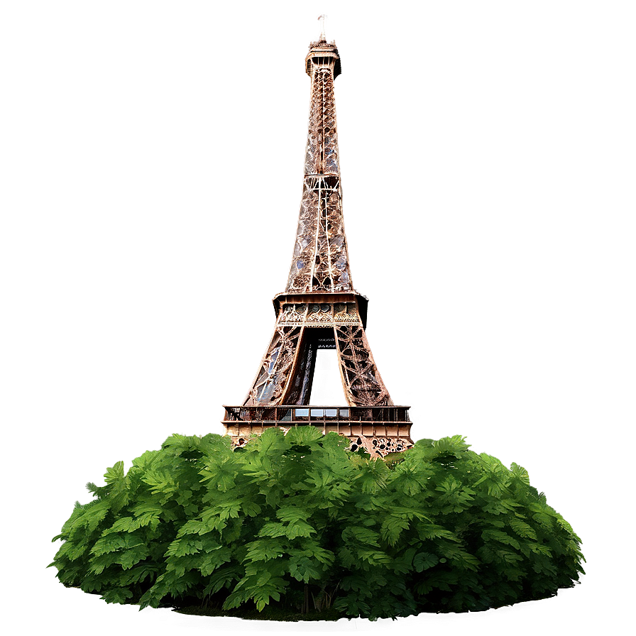 Torre Eiffel Surrounded By Greenery Png Jvp PNG Image