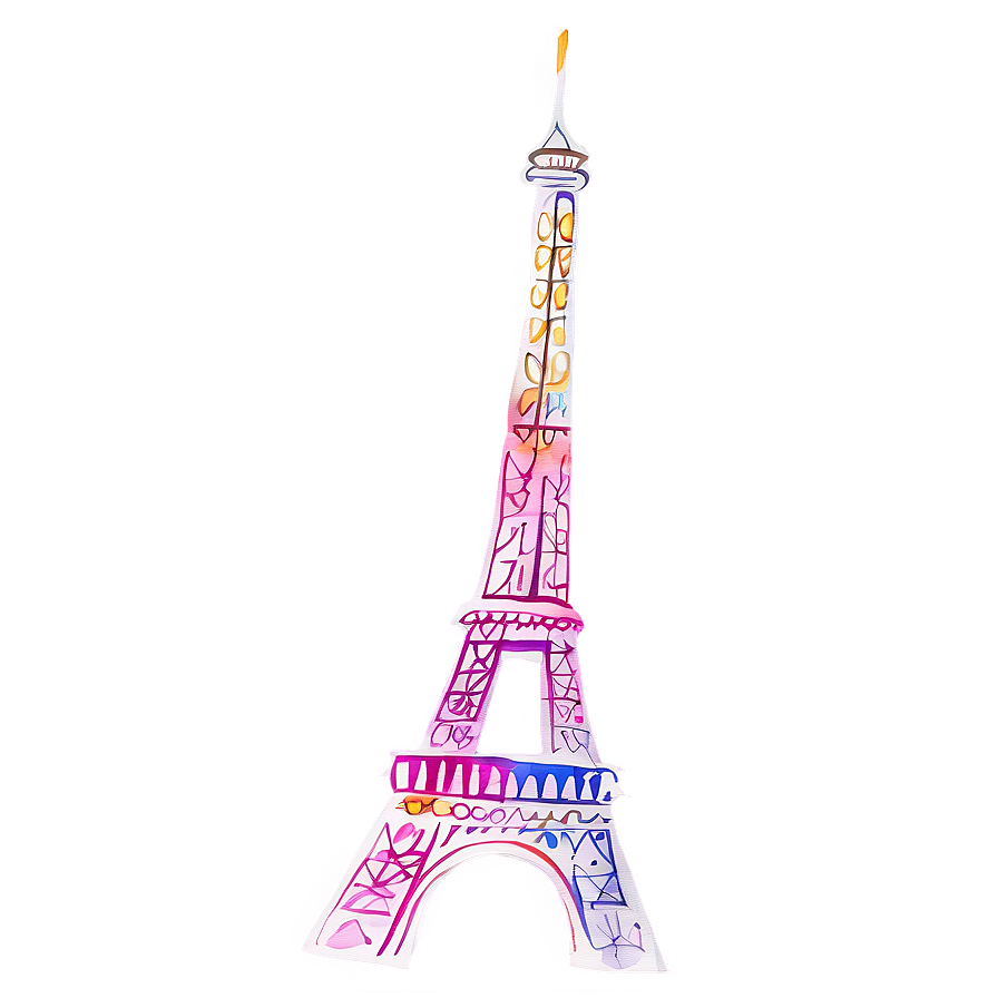 Torre Eiffel Watercolor Painting Png 90 PNG Image