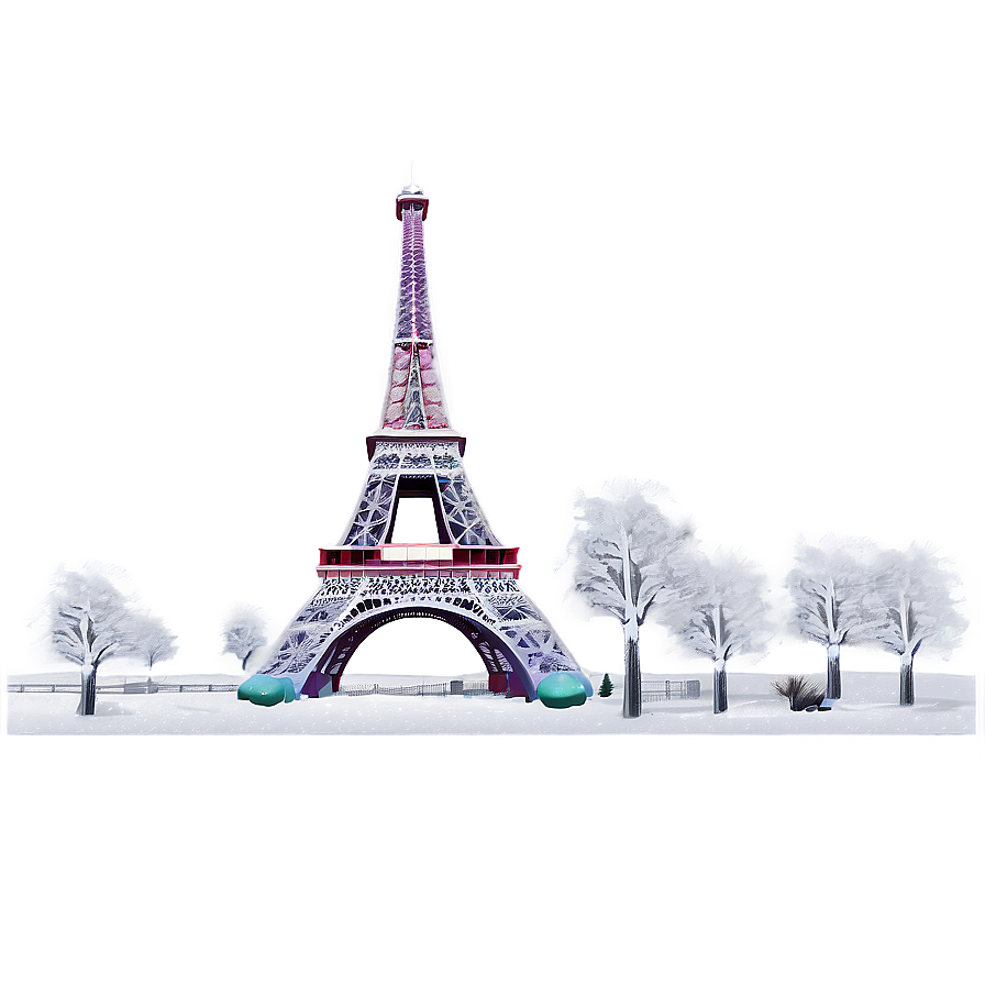 Torre Eiffel Winter Snowfall Png 86 PNG Image