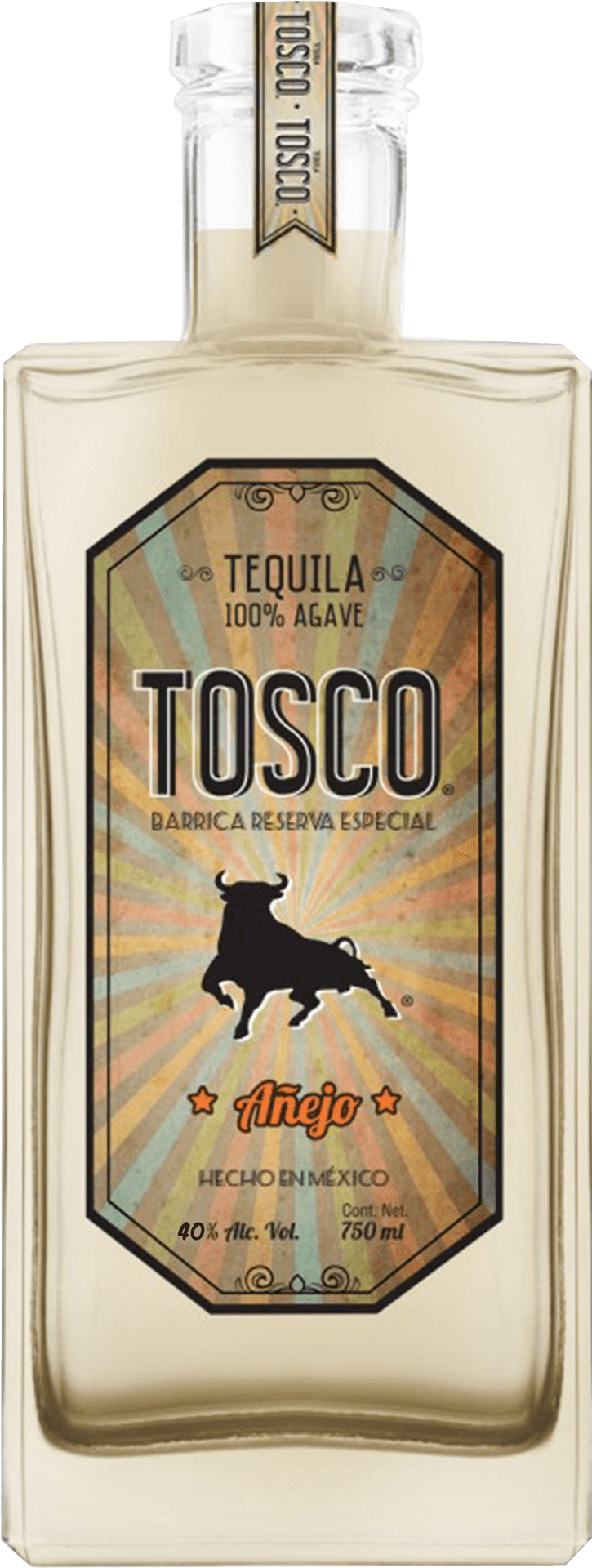 Tosco Anejo Tequila Bottle PNG Image