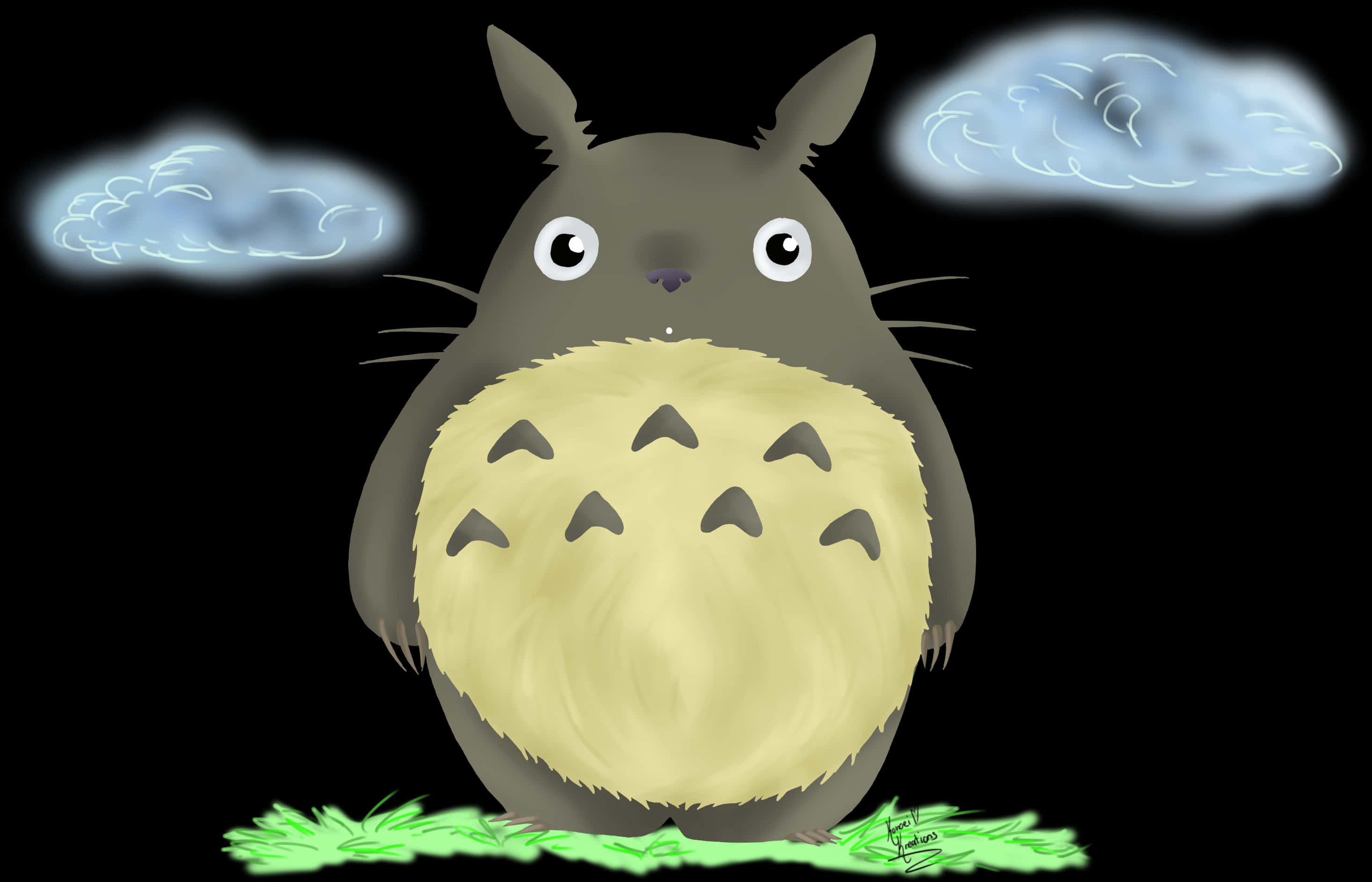 Totoro Nighttime Illustration PNG Image