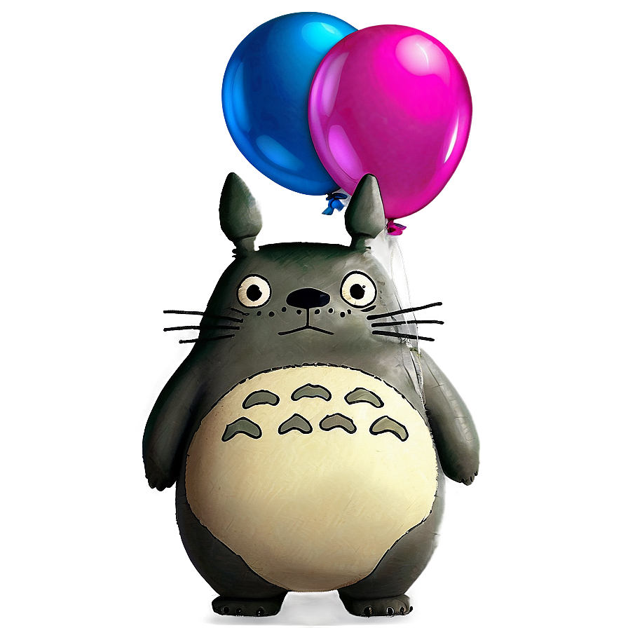 Totoro With Balloons Png Ttq PNG Image